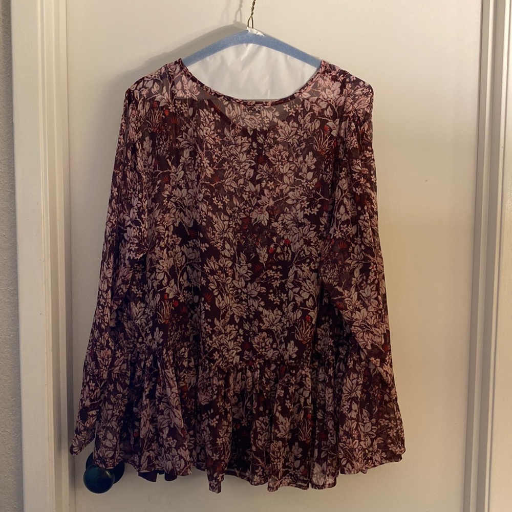 LUCKY BRAND FLORAL BLOUSE